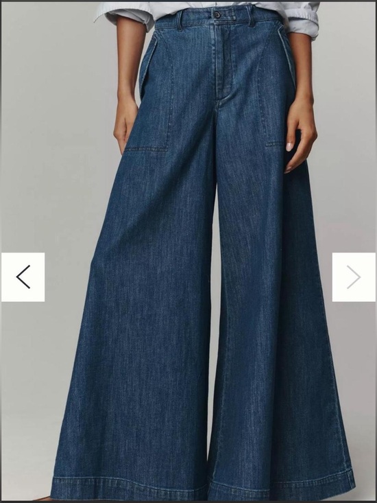 Pilcro Denim - Pilcro High-Rise Wide-Leg Jeans Size 26 Blue Lightweight Denim Palazzo Pants